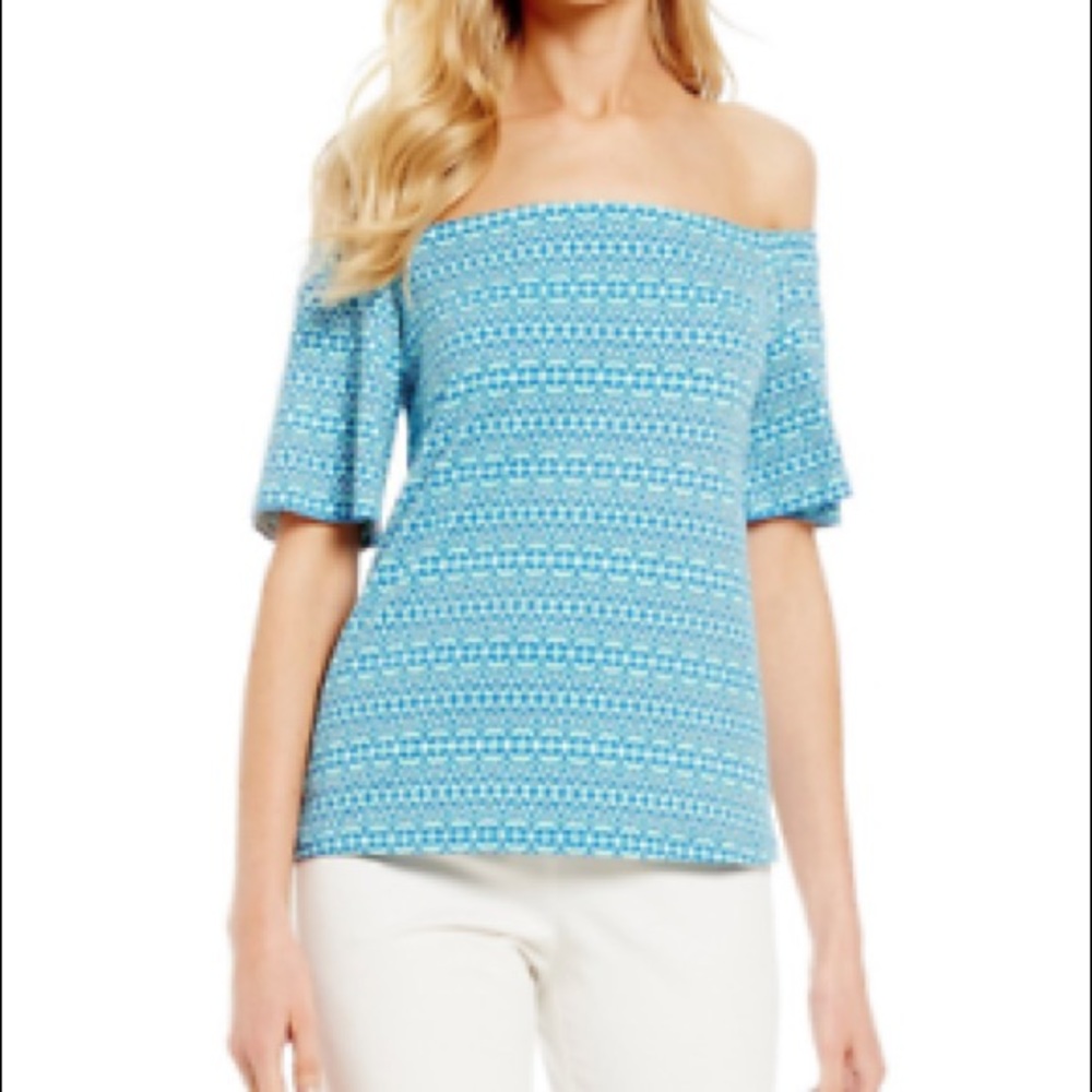 J MCLAUGHLIN NOMI PRINT OFF SHOULDER TOP
